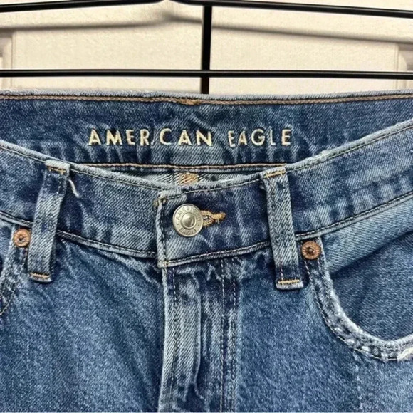 American Eagle 90’s Bootcut Jeans Patchwork Size 6 Short - Picture 2 of 10